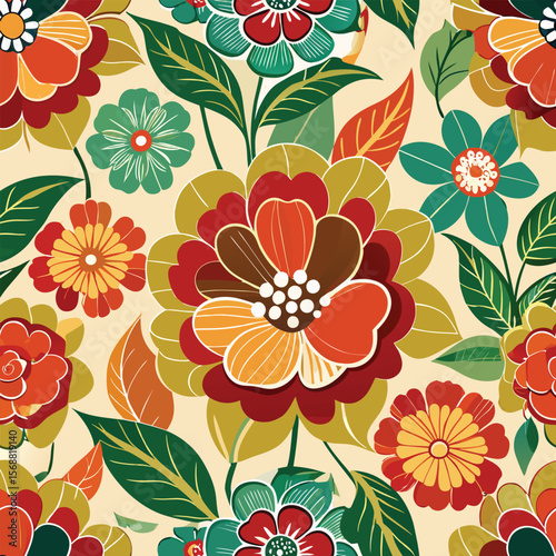 Wallpaper Mural seamless floral background Torontodigital.ca