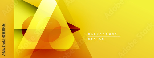 Abstract geometric design. Yellow, orange hues create dynamic visual effect. Modern style, suitable for backgrounds, presentations.