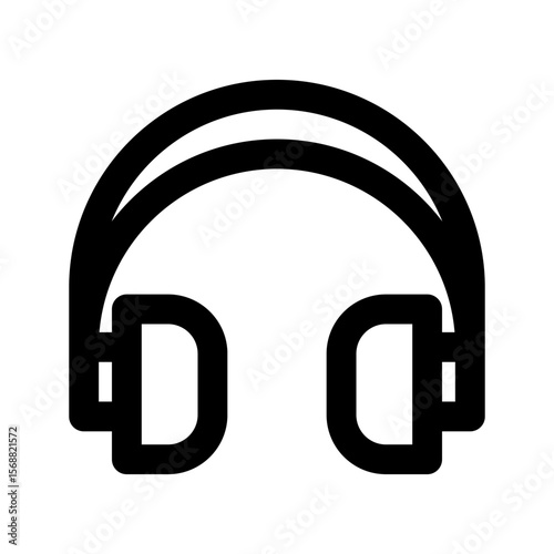 Headphones icon thick bold line