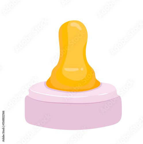 Silicone Baby Bottle Nipple Illustration Isolated on White Background
