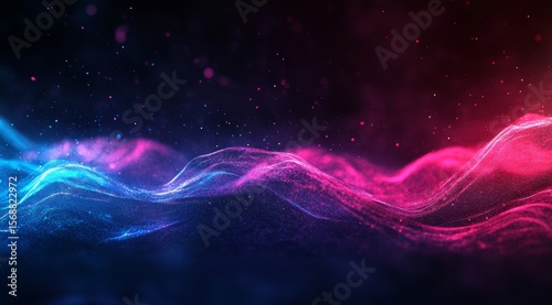 Abstract glowing waves of vibrant neon colors
