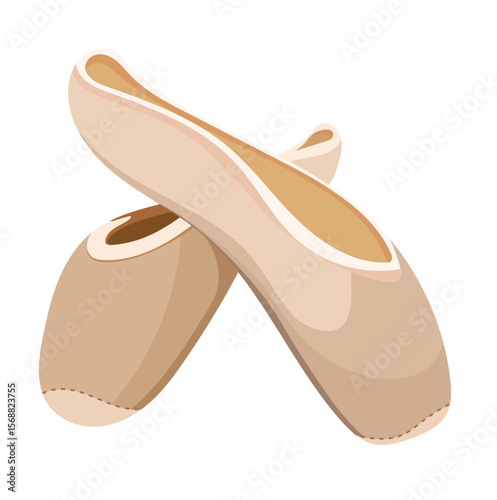 Ballet Shoes Illustration Isolated on White Background