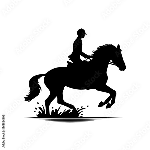 horse rider silhouette , horse rider vector