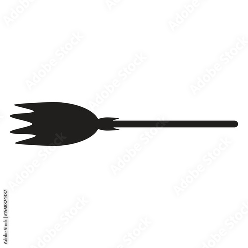Classic Halloween Broom Vector Illustration