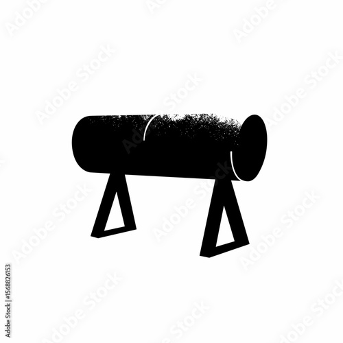 Pommel horse silhouette in black with minimalistic design  