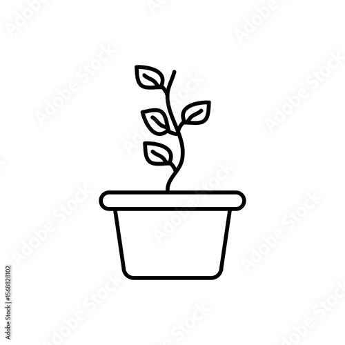 pot icon isolated sign symbol vector, linear illustration for web and app..eps