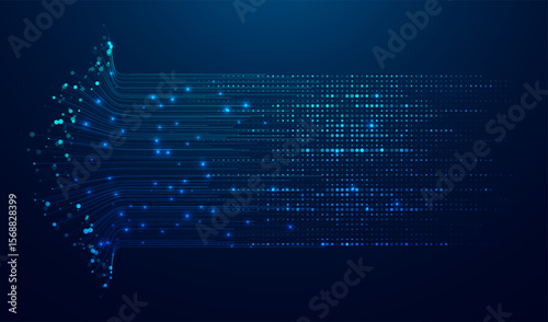 Abstract infographics visualization. Big data code representation. Futuristic network or business analytics. Graphic concept for your design.