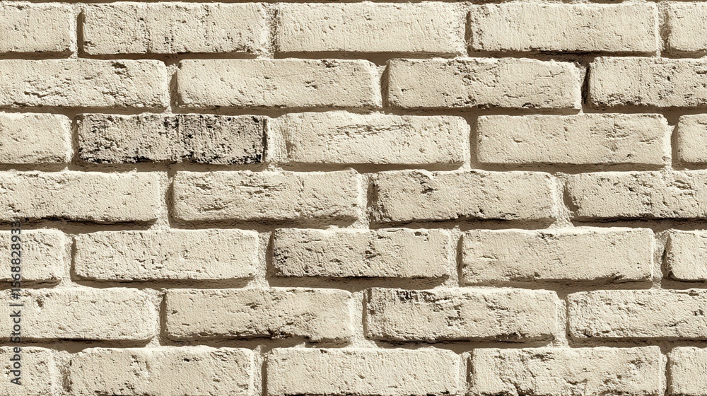 Fototapeta premium Creamcolored Brick Wall Seamless Texture Background Pattern for Design