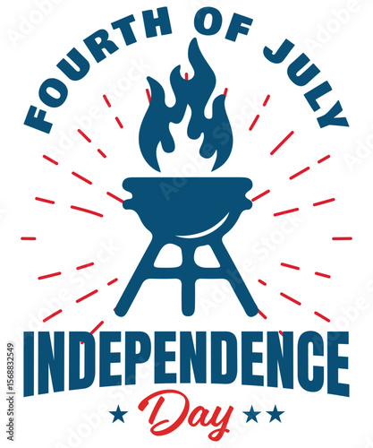 fourth of july independence day bbq t-shirt design