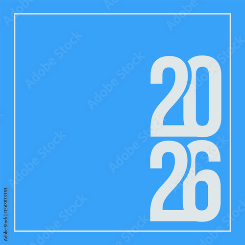 A card with the numbers 2026 on a blue background