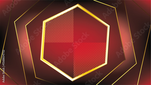 Luxury abstract background with golden lines on dark black background in modern style. 3D style. Vector illustration about modern deluxe template design.