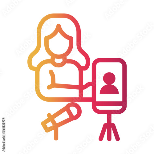 influencer Line Gradient Icon