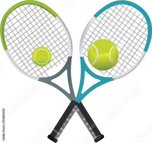 tennis racket and ball vector