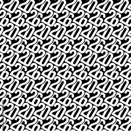 A simple pattern with white numbers on a black background