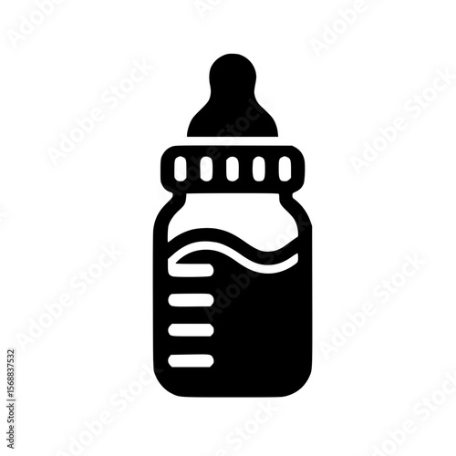 Baby Bottle Silhouette Icon – Minimalist Black SVG Clipart