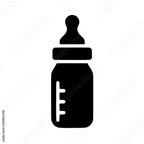 Baby Bottle Silhouette Icon – Minimalist Black SVG Clipart