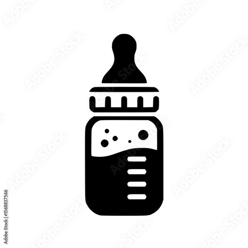 Baby Bottle Silhouette Icon – Minimalist Black SVG Clipart