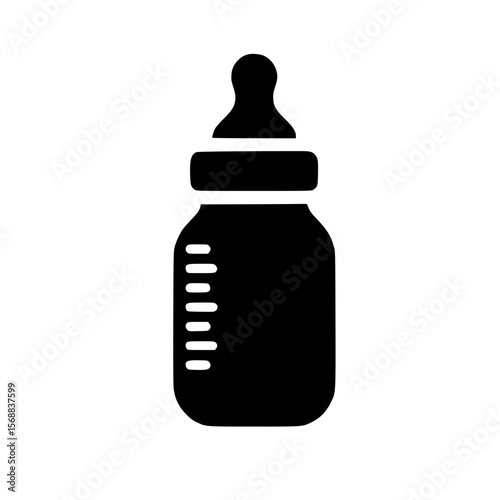 Baby Bottle Silhouette Icon – Minimalist Black SVG Clipart