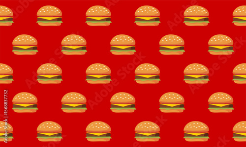 burger seamless pattern. illustration of a fast food hamburger sticker for entrepreneurship