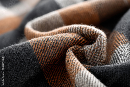 Black And Brown Scottish Tartan Plaid Textile Pattern