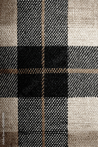 Black And Brown Scottish Tartan Plaid Textile Pattern