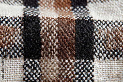 Black And Brown Scottish Tartan Plaid Textile Pattern