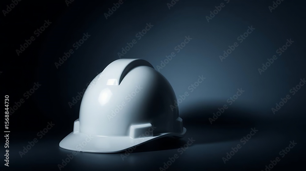 Studio Shot of a Construction Safety Hard Hat in a Dark Moody Environment Studio Shot of a Construction Safety Hard Hat in a Dark Moody Environment