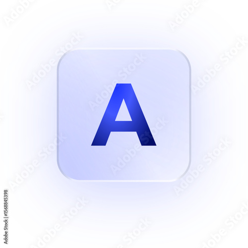 Free Download Glassmorphism Icon Alphabet A Letter A Character Typography Capital Text Symbol UI UX School ABC Font Learning Design Soft Drop Shadow - GFXLoad