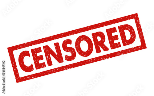 Censored rubber stamp red ink grunge grainy effect vector illustration suppressed deleted reviewed repressed restrained restricted adult cinema content not allowed declined