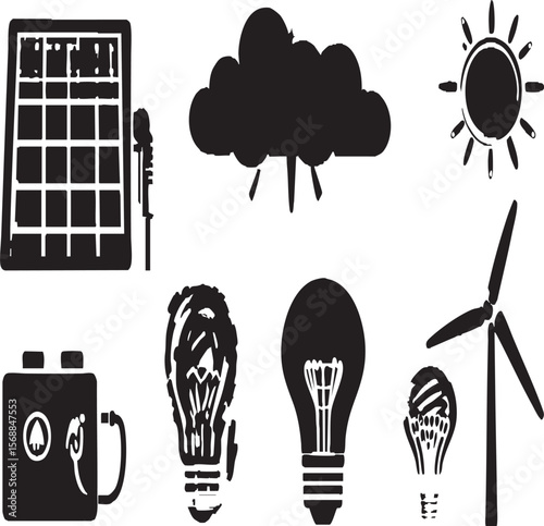  Renewable Energy and Weather Icons