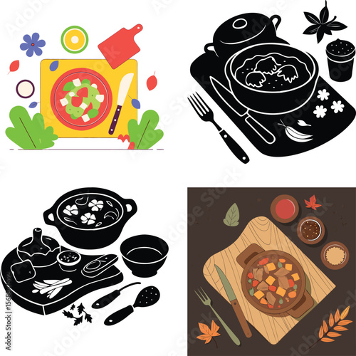 Culinary delights a collection of food and dining illustrations