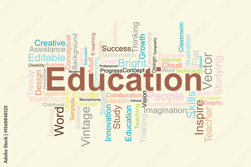 Obraz premium word cloud template Design on white background .Concept of education.