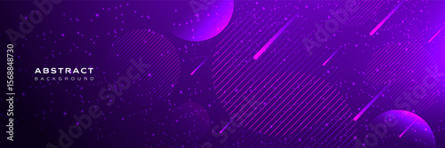 Abstract Modern dark purple background, night sky full of stars, diagonal lines with light effect, banner, template, cover, wallpaper, vector illustration