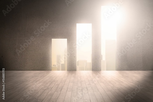 Cityscape background in graph shape