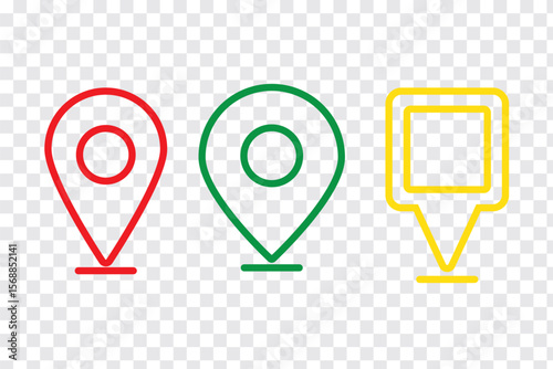 Set of location pin icons. Location pin place map marker. Location icons. Vector icon isolated on white background. Eps 10