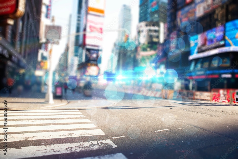 Naklejka premium Blurry new york street with copy space