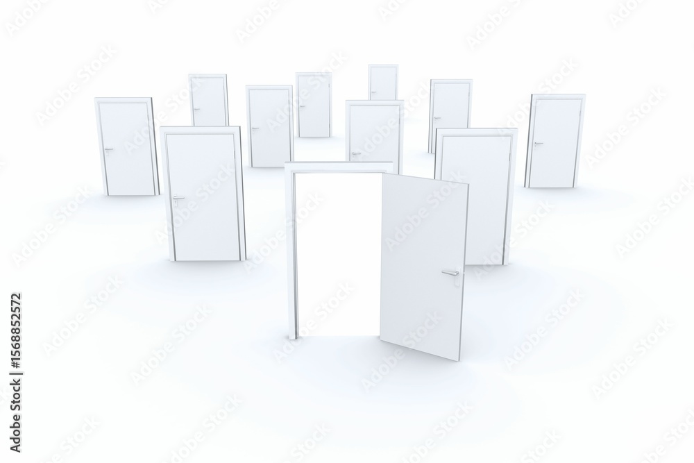 Naklejka premium Many doors with one opening