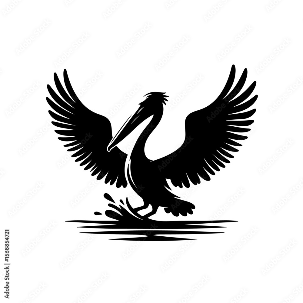 Obraz premium pelican silhouettes , pelican vector