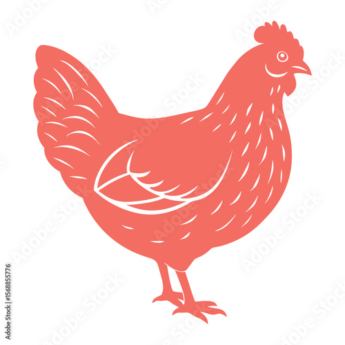 Chicken Vector Illustration Poultry Hen Farm Animal Graphic Artwork Simple and Adorable Design Element