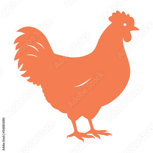 Chicken Silhouette Illustration Poultry Farm Icon, Livestock Rooster Symbol, Rural Animal