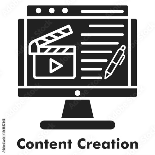 Content Creation Icon - Glyph Style