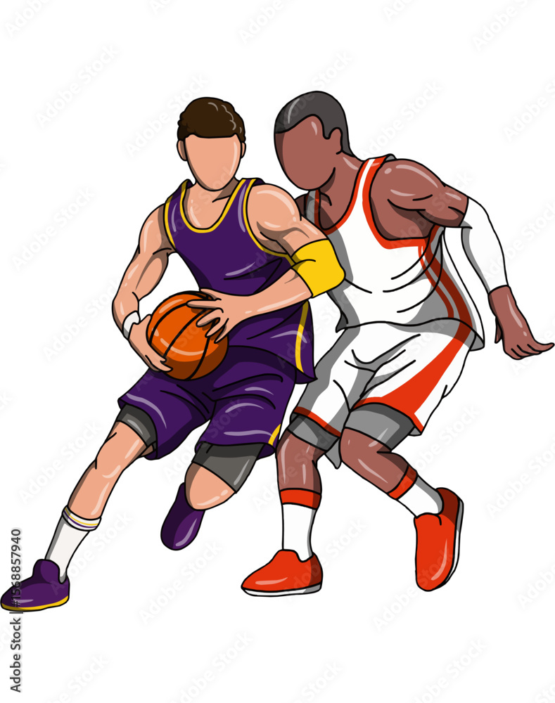 Naklejka premium illustration basketball player in action