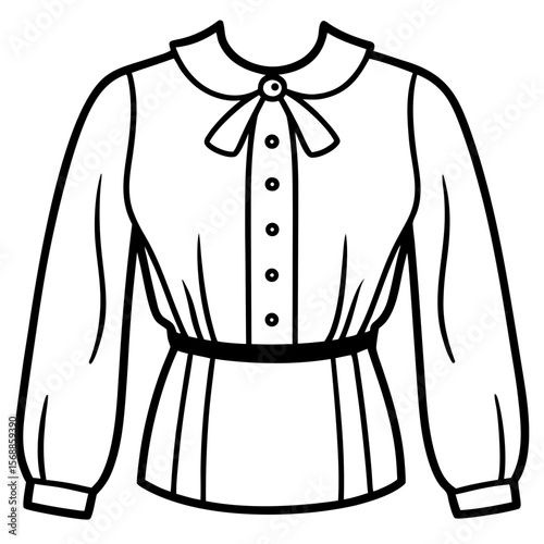 Elegant Blouse Line Art Vector