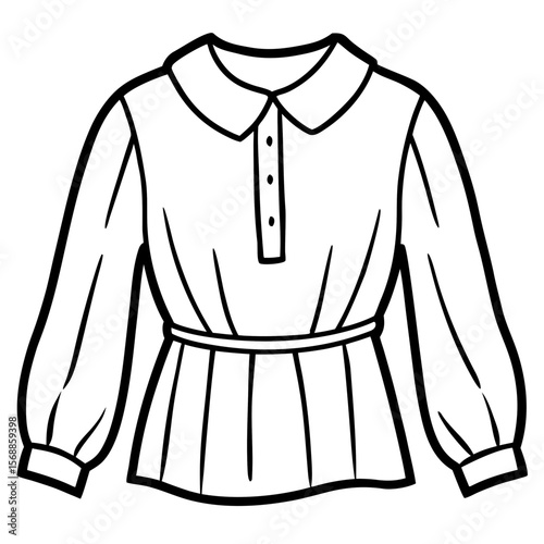Elegant Blouse Line Art Vector