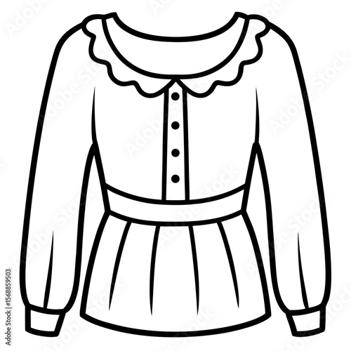 Elegant Blouse Line Art Vector