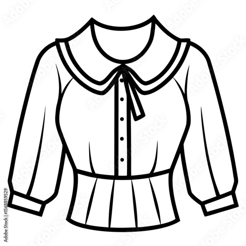 Elegant Blouse Line Art Vector