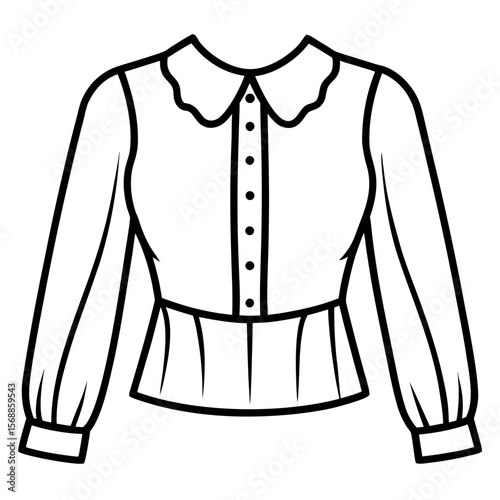Elegant Blouse Line Art Vector