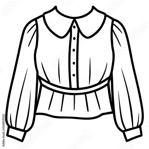 Elegant Blouse Line Art Vector