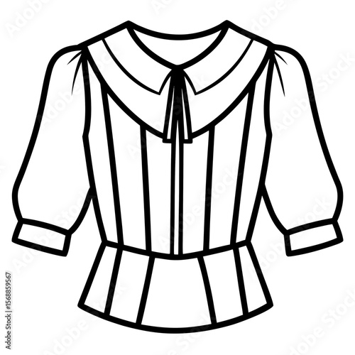 Elegant Blouse Line Art Vector