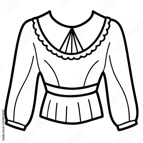 Elegant Blouse Line Art Vector